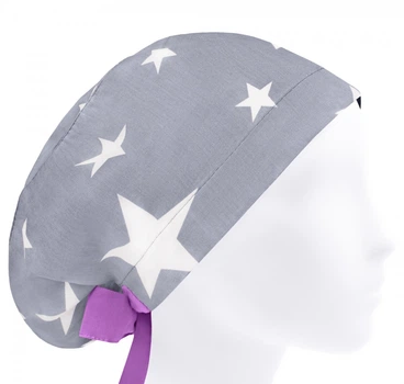 Медицинская шапочка женская HeadwearUniverse универсальная принт Звезда на сером
