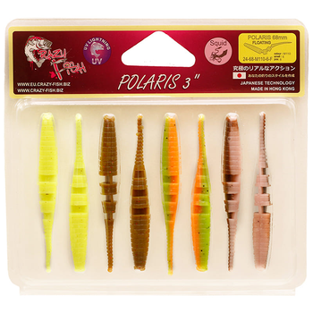 Силіконова приманка Crazy Fish Polaris 3" 24-68-M110-6-F кальмар,24-68-M110-6-F