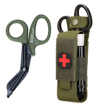 Подсумок тактический для турникета с медицинскими ножницами Protector Plus A036 olive