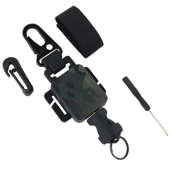Ретрактор військовий тактичний, карабін із тросом, EDC тактичний Wosport Night Multicam