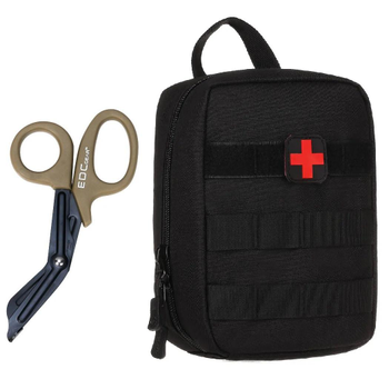 Подсумок - аптечка тактическая с медицинскими ножницами EDC Protector Plus A015 black