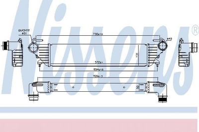 Интеркулер NISSENS 96272 Fiat 500, Tipo 51964106, 51887954