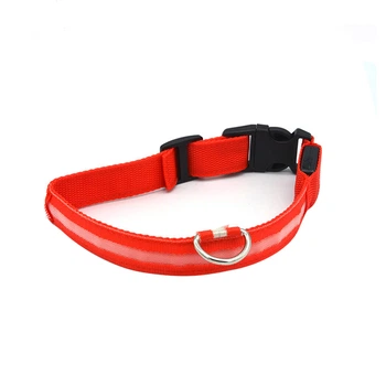 Світлодіодний LED нашийник Lesko Red S для собак і котів USB світиться
