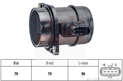 Расходомер воздуха EPS 1991299 Alfa Romeo 156; Fiat Panda, Punto, Doblo, Grande Punto, Scudo, 500; Opel Combo; Chevrolet Epica; Ford KA 51782034, 55183650, 71789484