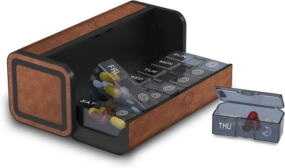 Премиальный контейнер для таблеток Talvolc Pill Organizer Brown