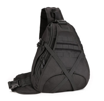 Рюкзак однолямочний тактичний, міський Protector Plus X214 black