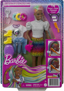 Lalka z akcesoriami Mattel Barbie Hair with Colorful Pattern 30 cm (0887961909029)