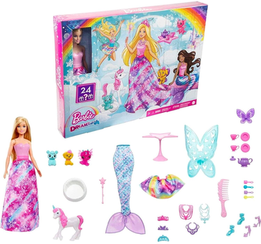 Lalka z akcesoriami Mattel Barbie Advent Calendar in Fantasy Land 28 cm (0194735052684)