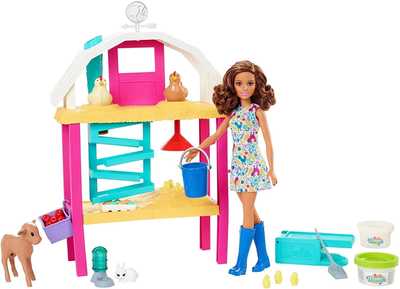 Lalka z akcesoriami Mattel Barbie Hatch and Gather Egg Farm 25.5 cm (0194735061730)