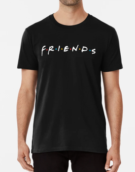 Мужская футболка Stedman с принтом Friends Френдс Сериал Друзья Черный XL