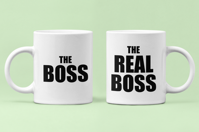 Парні чашки кружки the Boss and the Real Вoss Бос та Справжній Бос для Закоханих Біла 330 мл