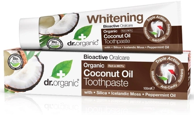 Pasta do zębów Dr.Organic Virgin Coconut Oil wybielająca o potrójnym działaniu z olejem kokosowym 100 ml (5060391844251)