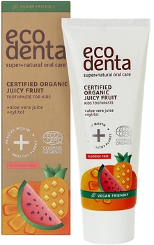 Pasta do zębów Ecodenta Certified Organic Juicy Fruit soczyście owocowa dla dzieci o smaku gumy balonowej 75 ml (4770001001400)