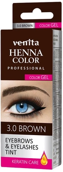 Farba do brwi i rzęs Venita Henna Color Gel żelowa 3.0 Brown (5902101518901)