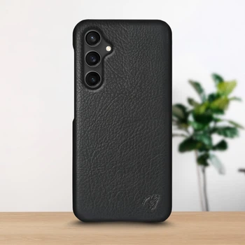 Кожаная накладка Stenk Cover для Samsung Galaxy S23 FE Чёрный (75585)