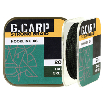 Повідковий матеріал GC G.Carp Strong Braid Hooklink X6 20м 20lb Dark Green