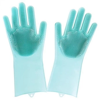 Силиконовые перчатки Magic Silicone Gloves Turquoise для быта / уборка чистка мытье посуды