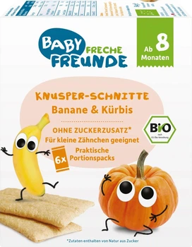 Freche Freunde хрустящее печенье с бананом и тыквой, с 8 месяцев