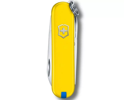 Складной швейцарский нож Victorinox Vx06223.8G.2 Classic SD Ukraine 7 функций 58 мм желто-синий