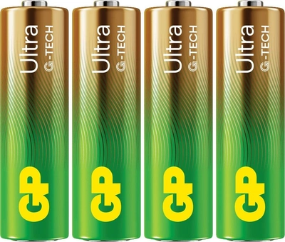 Батарейка лужна GP Ultra Alkaline AA Batteries 15AU/LR6 1.5V (4-Pack) (4891199220180)
