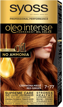Farba do włosów Syoss Oleo Intense trwale koloryzująca z olejkami 7-77 Czerwona Miedź (9000101661187)