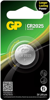 Bateria GP Lithium Button Cell 3.0V CR2025-7U1 (6479624)