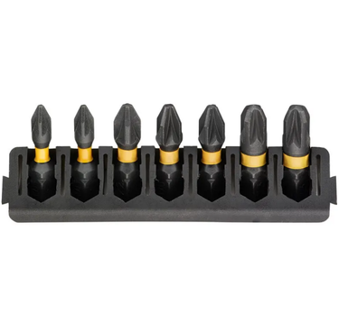 Кассета с битами DeWALT FlexTorq, L = 25 мм, Pz1 - 2 шт, Pz2 - 3 шт, Pz3 - 2 шт. DT70812