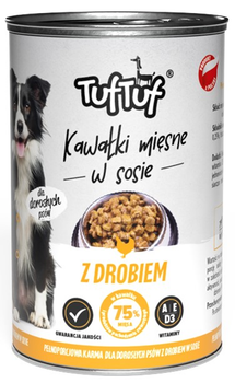 Mokra karma dla psów TufTuf Kawałki drobiu w sosie 415 g (5905342250012)