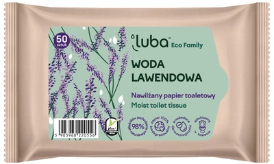 Зволожений туалетний папір Luba Eco Family з лавандовою водою 50 шт (5903968220556)