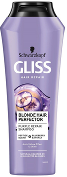 Szampon Gliss Blonde Hair Perfector Shampoo do naturalnych farbowanych lub rozjaśnianych blond włosów 250 ml (9000101617481)
