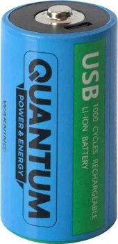 Аккумулятор Quantum USB Бочка Li-ion D 1.5 V 5200 mAh plastic case 1 шт