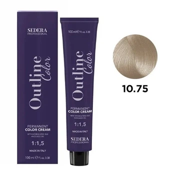Крем-фарба для волосся SEDERA OUTLINE COLOR SEDERA Professional 10.75 дуже світлий блондин коричнево-махагоновий 100 мл