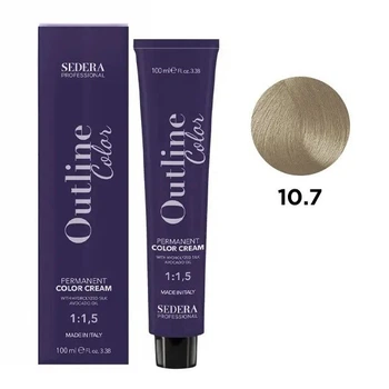 Крем-краска для волос SEDERA OUTLINE COLOR SEDERA Professional 10.7 очень светлый коричневый блондин 100 мл