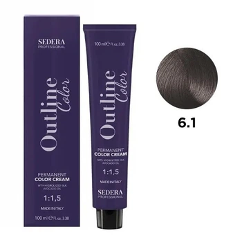 Крем-краска для волос SEDERA OUTLINE COLOR SEDERA Professional 6.1 темно-русый пепельный 100 мл