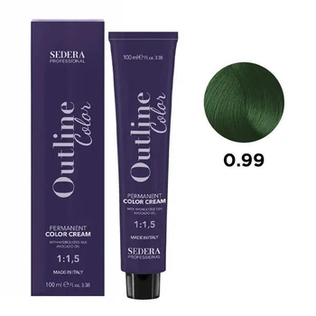Крем-краска для волос SEDERA OUTLINE COLOR SEDERA Professional 0.99 корректор зеленый 100 мл