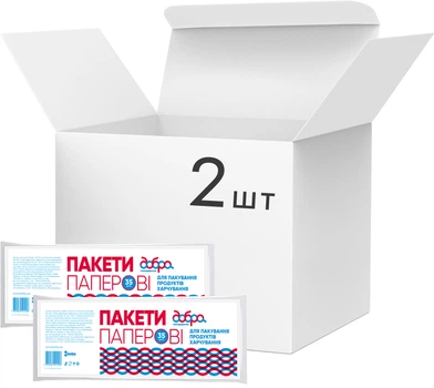 Упаковка паперових пакетів для бутербродів Добра господарочка 31х10х4 см 2 шт по 35 пакетів (4820086521208)