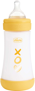 Пляшка для годування пластикова Chicco Perfect 5 Love із силіконовою соскою 2+ міс. 240 мл Жовта (20223.31.40)