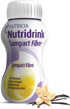 Энтеральное питание Nutricia Nutridrink Compact Fibre Vanilla со вкусом ванили с высоким содержанием энергии и пищевыми волокнами 4 шт х 125 мл (8716900551680)