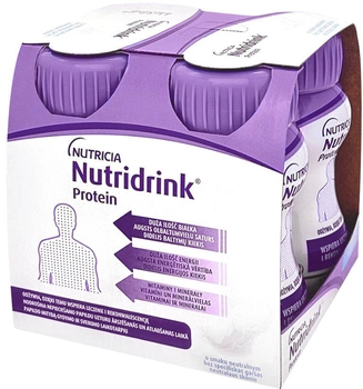 Энтеральное питание Nutricia Nutridrink Protein Neutral с нейтральным вкусом с высоким содержанием белка и энергии 4 шт х 125 мл (8716900576225)
