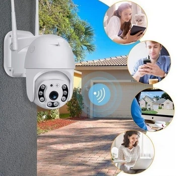 Уличная поворотная IP-камера RTZ Wi-Fi UKC Smart Home Camera A6 4.0 Mp с удаленным доступом iCSee White/Белая