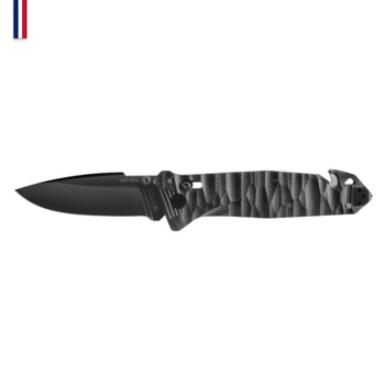 Нож Tb Outdoor "CAC S200", Nitrox, чёрный, рельефн. G10 рукоять, стропорез, стеклобой