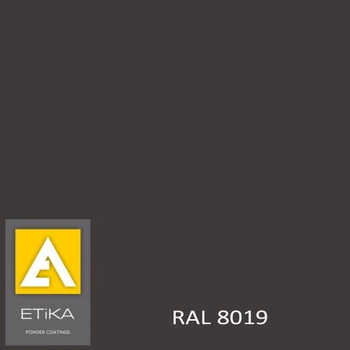 Краска порошковая полиэфирная Etika Tribo Серо-коричневая RAL 8019 матовая