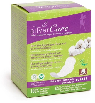 Прокладки Masmi Silver Care нічні з органічної бавовни наддовгі 8 шт (8432984001827)