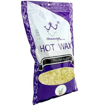 Воск в гранулах Konsung Hot Wax Beans 1000гр аромат Молоко для депиляции для воскоплава пленочный воск гранулы
