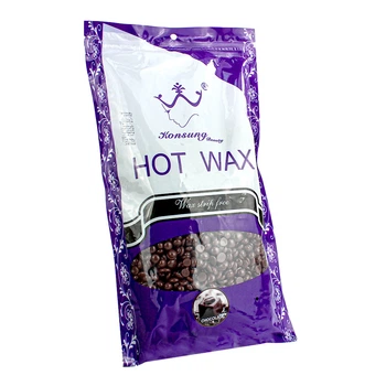 Віск у гранулах Konsung Hot Wax Beans 1000гр аромат Шоколаду для депіляції для воскоплаву плівковий віск гранули