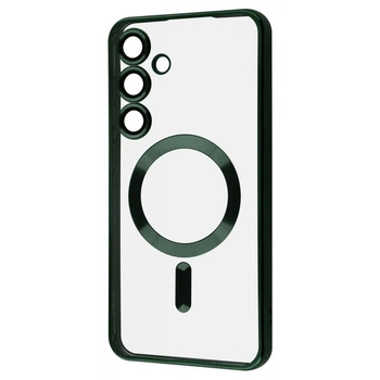 Чехол ударостойкий Wave Metal Color Case with MagSafe + линзы на камеру для Samsung Galaxy S23 FE Dark Green