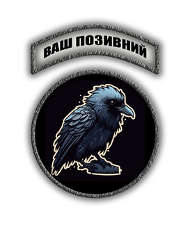 Комплект шевронів патч " Ворон на камені " на липучці велкро