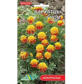Семена Бархатцы Гном двуцветный однолетник низкорослый 0.3 г