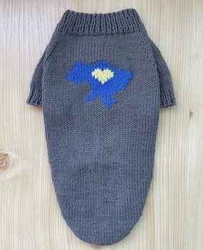 В'язаний Светр для Собак Hand Made Розмір S колір Сірий (00821)