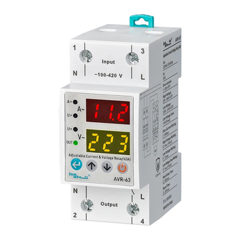 Однофазне реле контролю напруги та струму 63А [AVR-63] Samwha